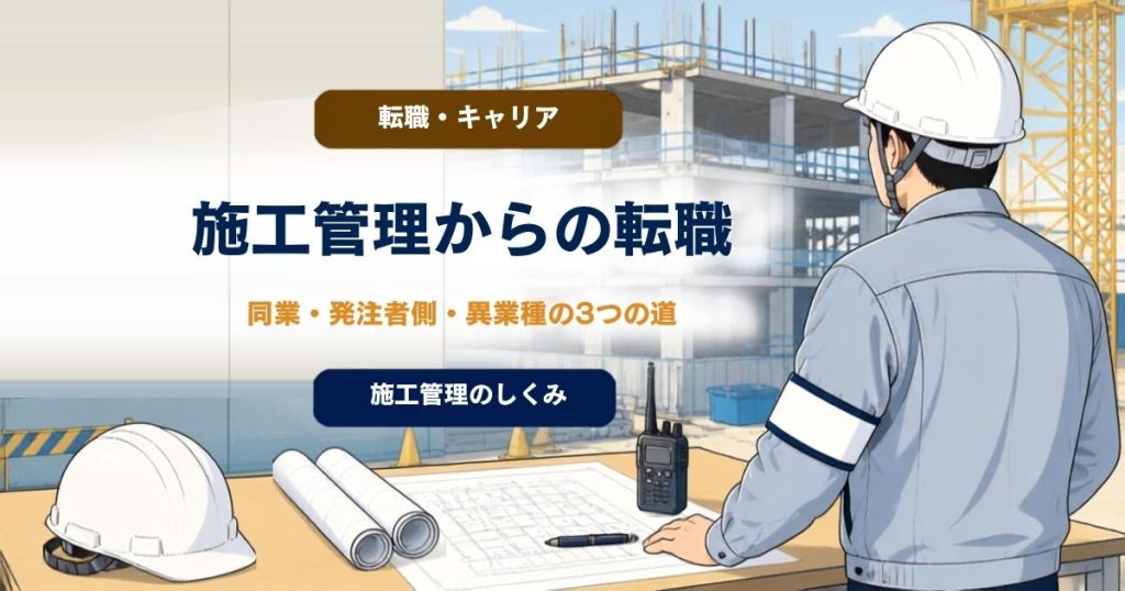 施工管理からの転職先は？ 同業・発注者側・異業種の3つの道のアイキャッチ画像