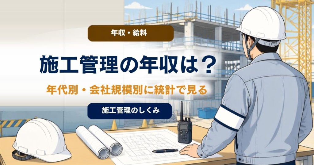 施工管理の年収は？ 賃金統計で見る年代別・会社規模別の目安のアイキャッチ画像