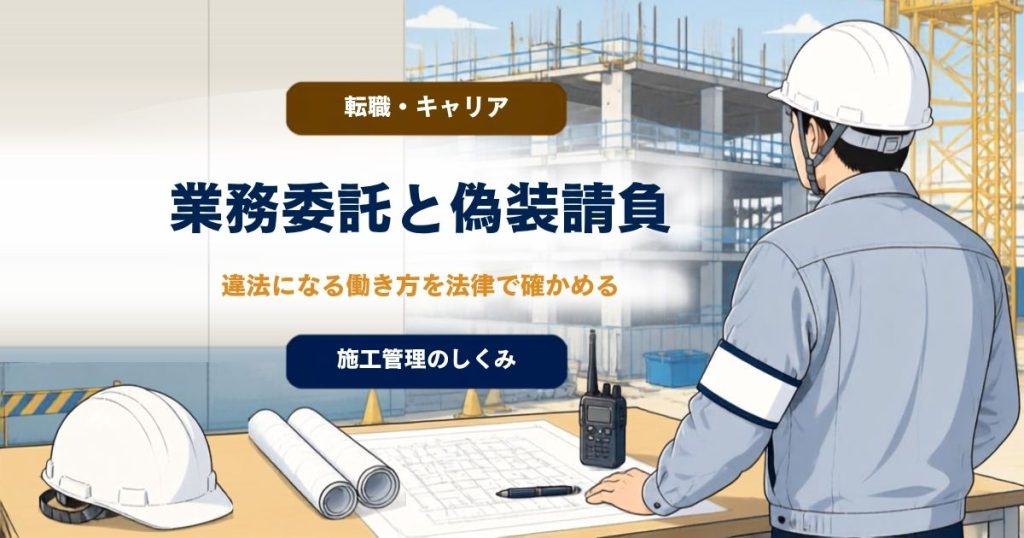 施工管理の業務委託は違法？ 偽装請負になる働き方を法律で見るのアイキャッチ画像