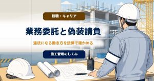 施工管理の業務委託は違法？ 偽装請負になる働き方を法律で見るのアイキャッチ画像