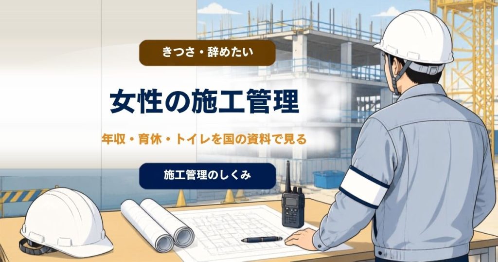 女性の施工管理はきつい？ 年収・育休・トイレを国の資料で見るのアイキャッチ画像