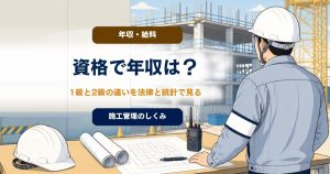 施工管理技士の年収は？ 1級と2級の違いを法律と統計で見るのアイキャッチ画像