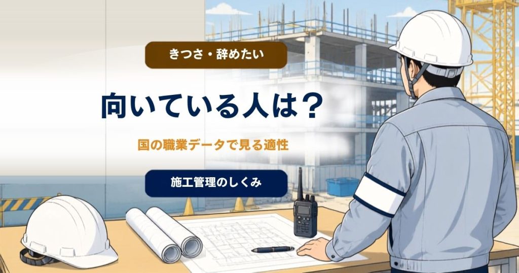 施工管理に向いている人・向いていない人は？ 国の職業データで見るのアイキャッチ画像