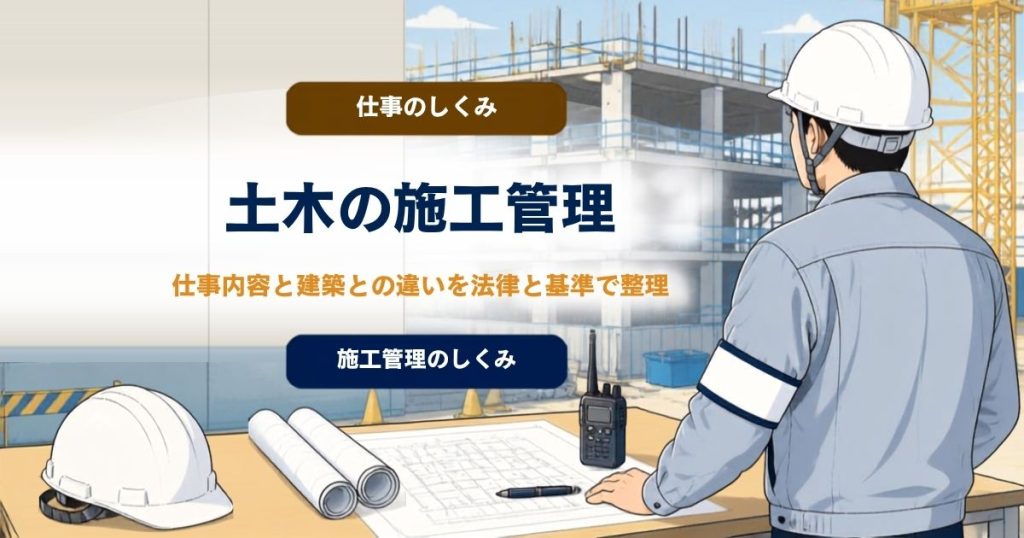 土木施工管理とは？ 仕事内容と建築との違いを法律と基準で整理のアイキャッチ画像